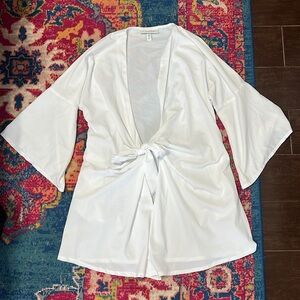 Coolibar women’s ocen drive cover up XS UPF 50+ white